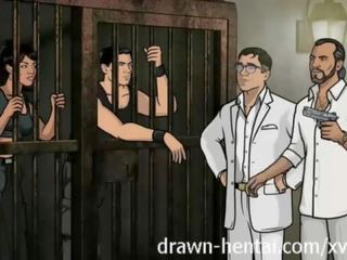 Archer hentai - φυλακή σεξ με lana