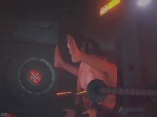 Lara croft į as orgazmas mašina