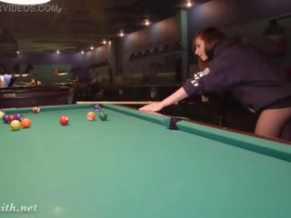 Jeny Smith playing pool